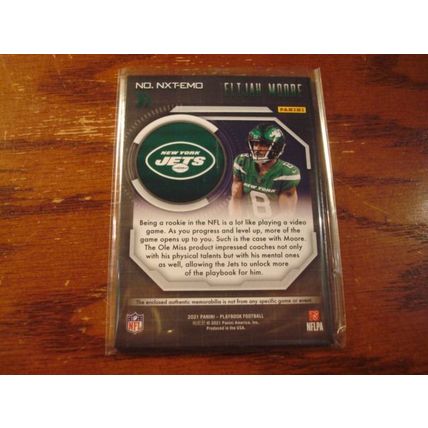 2021 Panini Playbook, Next Up Insert, Patch Card, ELIJAH MOORE RC, Jets