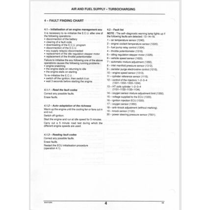 Citroen Xsara Diagnosis Service Manual Injection 1998 BRE0389GB PDF