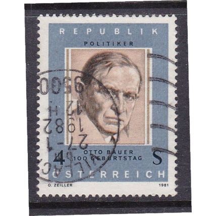 AUSTRIA 1981 BIRTH CENTENARY OTTO BAUER USED SG1906