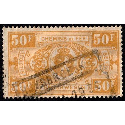 Belgium 1927 Railway Parcelpost 50Fr Used Stamp Spoorwegen