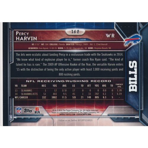 2015 Topps Football 162 Percy Harvin Buffalo Bills