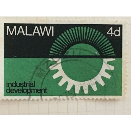 Malawi 1967 Industrial Development 4d Rising Sun gearwheel Used SG285 Sc75 stamp