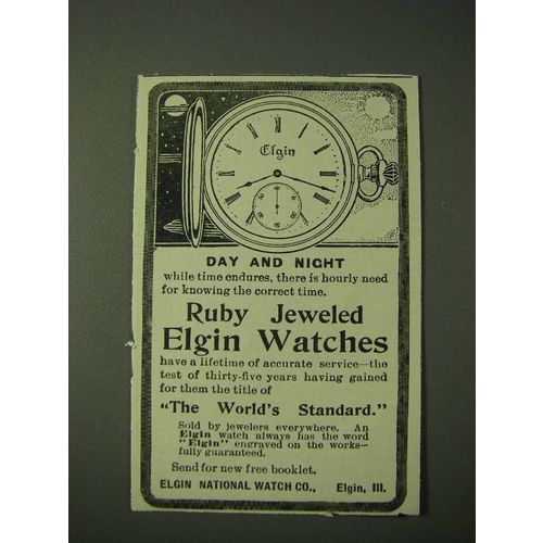 1900 Elgin Watches Ad - Day and night