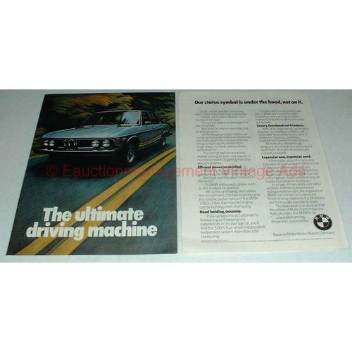 1975 BMW 3.0Si Car Ad - The Ultimate Driving Machine!