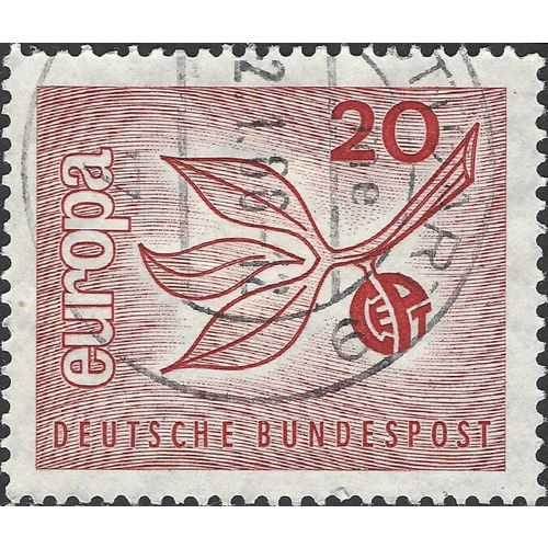 GERMANY, Europa CEPT, leaf, red 1965, 20pf, #5