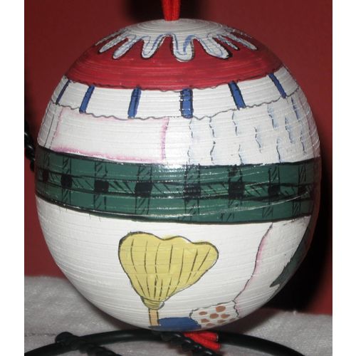 Christmas Ornament - Painted Round Bulb Style SNOWMAN
