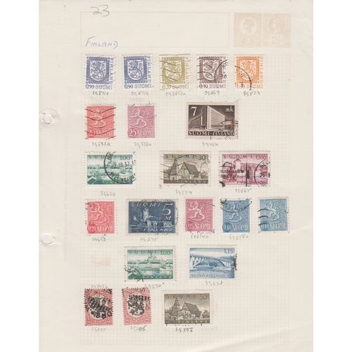 Finland page of 23 with earlier lions & 1960s buildings