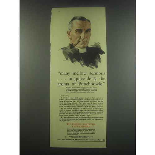 1949 Punchbowle Tobacco Ad - many mellow sermons ..in quietude