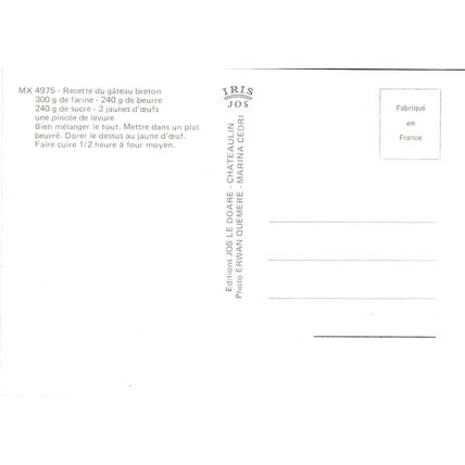 Recette du gateau Breton Postcard unused VGC