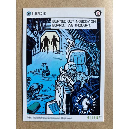 Alien3 Base trading card # 73 Chris Warner (A) 1992 Star Pics Dark Horse