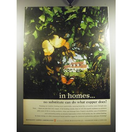 1957 Kennecott Copper Ad - In homes.. no substitute can do what copper does