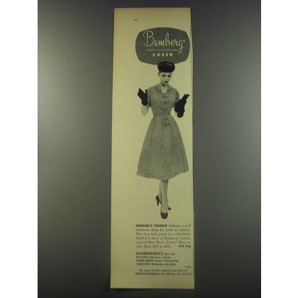 1956 Bemberg Yarn Advertisement - Frankly Fabrics Dress