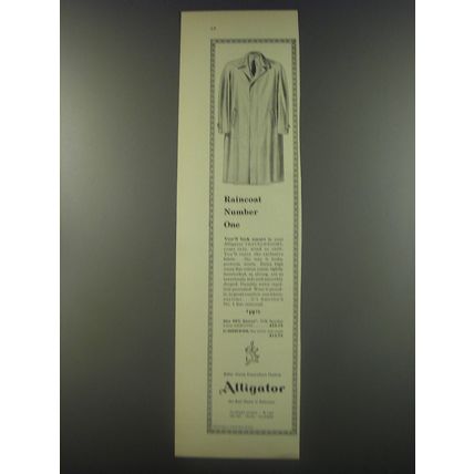 1956 Alligator Coat Advertisement - Raincoat Number One