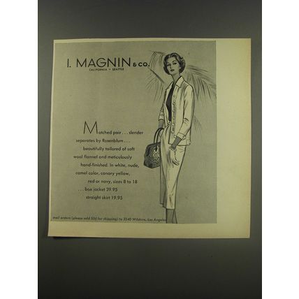 1956 I. Magnin & Co. Rosenblum Separates Advertisement - Matched Pair