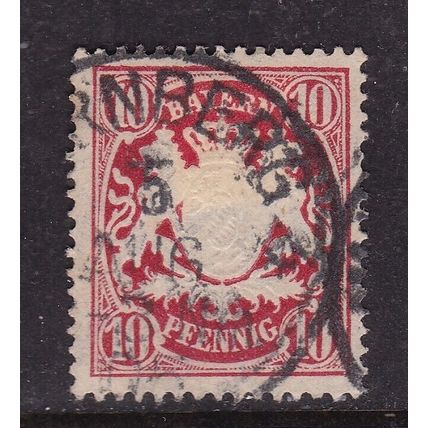 Bavaria 1888 Arms 10pf Fine Used SG 111 Nurenberg cancel VGC