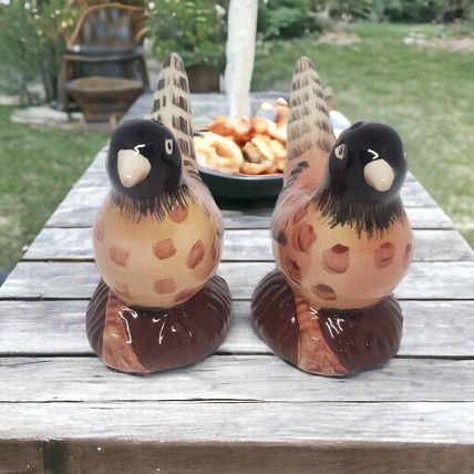 Pheasant Salt & Pepper Shakers - Ceramic - Hand Painted