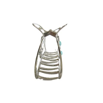 Large hair claw clip turquoise blue silver western design metal native