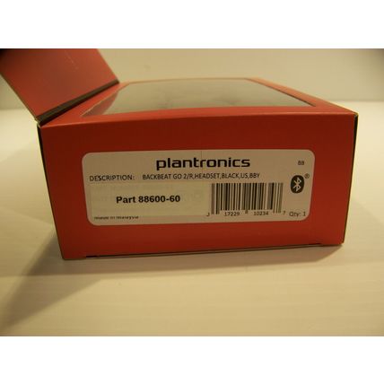 Plantronics BackBeat Go 2 88600-60 Bluetooth Stereo Wireless Headset Earbuds BLK