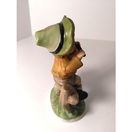 Boy Sitting On Fence Playing Flute Porcelain Figurine Home Decor Farmhouse VTG