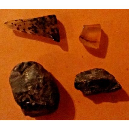 NEW!! LOT OF 4 RAW MINERALS & POLISHED CRYSTALS, FREE SHIPPING US ONLY!!