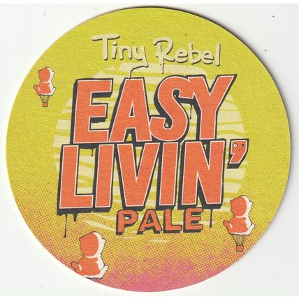 BEER MAT - TINY REBEL BREWERY - EASY LIVIN PALE - (Cat No 019) - (2021)