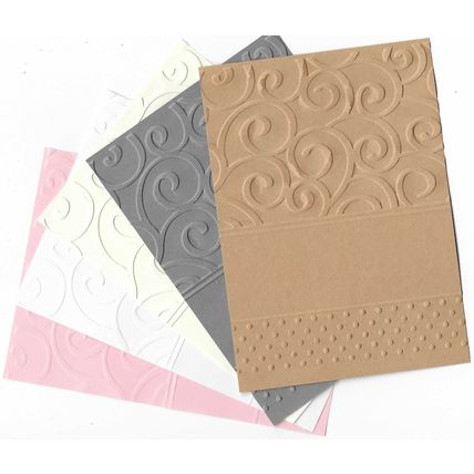 A6 Embossed Paper. 10 Sheets. Flourishes & Dots. Cardmaking Scrapbooking Crafts