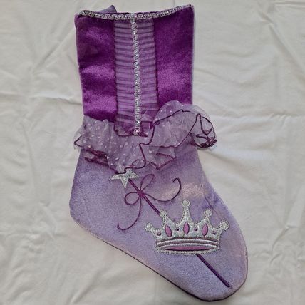 Dan Dee Purple BALLET Christmas STOCKING 17" Crown Girls Collector's Choice