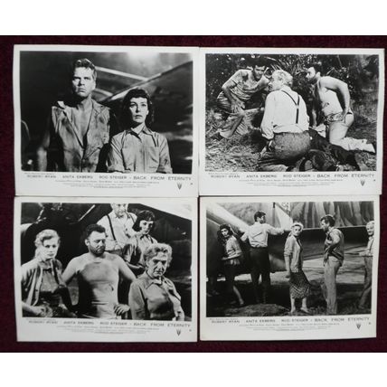 BACK FROM ETERNITY (1956) 7 UK FOH / Lobby cards ***Robert Ryan, Anita Ekberg***