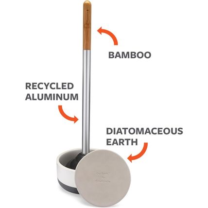 Full Circle Royal Plunge - Bathroom Toilet Plunger with Ceramic Holder and Diato