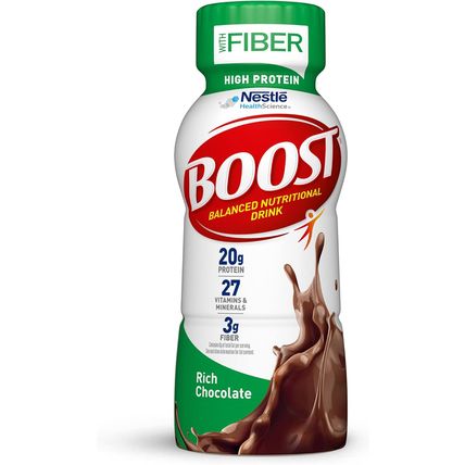 BOOST High Protein with Fiber Ready to Drink Complete Nutritional Drink, Rich Ch