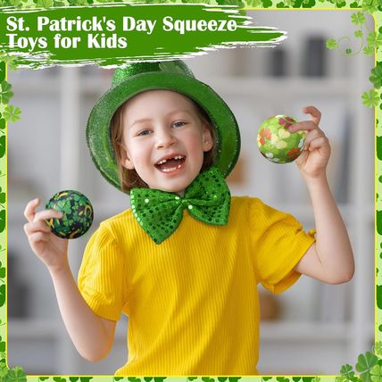 108 Pcs St. Patrick'S Day Stress Balls Bulk Shamrock Clover Green Sport Balls Sq