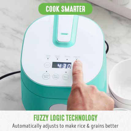 Greenlife Digital Rice Cooker, 2-Cups Uncooked/4-Cups Cooked, Removable Nonstick
