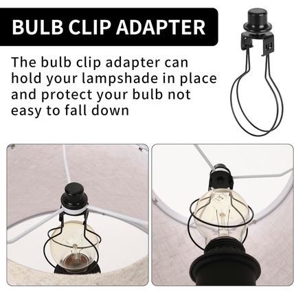 2 Pack round Lamp Shade Light Bulb Clip Adapter, ALUCSET Lampshade Holder Clip o
