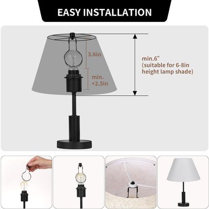 2 Pack round Lamp Shade Light Bulb Clip Adapter, ALUCSET Lampshade Holder Clip o