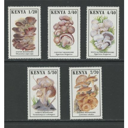 Kenya 496-500, 1989 Mushrooms, VF, MNH (KUT140)
