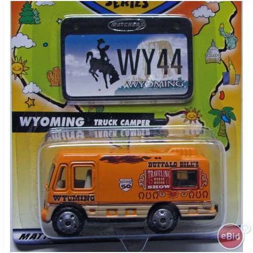 MBAA Matchbox Across America WYOMING TRUCK CAMPER & License