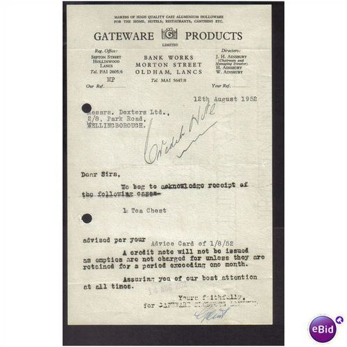 GATEWARE PRODUCTS LTD,HOLLINWOOD,LANCA SHIRE, 12AUG1952