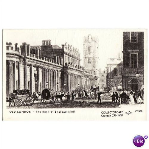RP Postcard BANK OF ENGLAND London c1851 Pamlin Collectorcard C1358
