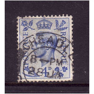 GREAT BRITAIN 1950 GEORGE VI SG 508 4d LIGHT ULTRAMARINE FINE USED #1