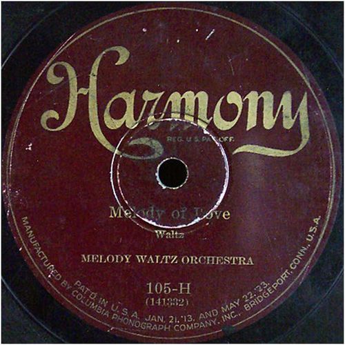 Harmony 78 #105 - Melody Waltz Orch. & Irving Kaufman - "The Prisoner's Song"