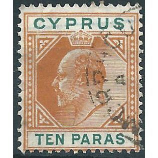 Cyprus 1906 SG61 10 paras Orange & Green Fine Used ....