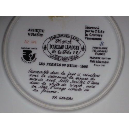 D'Arceau-Limoges France Les Femmes Du Siegle Scarlet Plate