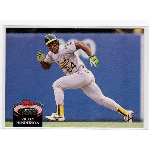 1992 Topps Stadium Club Rickey Henderson baseball card #750 –HOF- Athletics