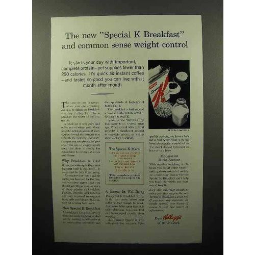1961 Kellogg's Special K Cereal Ad - Weight Control