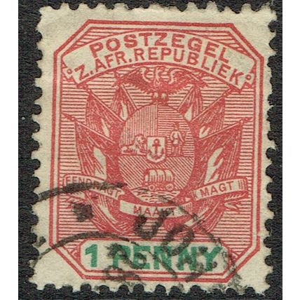 Transvaal 1896 1d Rose Red and Green SG217 FU