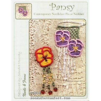 Pansy Contemporary Needlelace Pin or Necklace