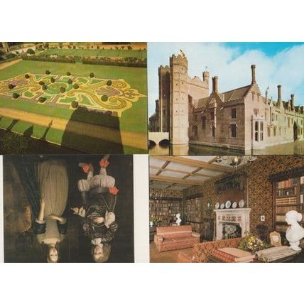 Oxburgh Hall Saloon Painting Garden Library 4x Swaffham Norfolk Postcard s