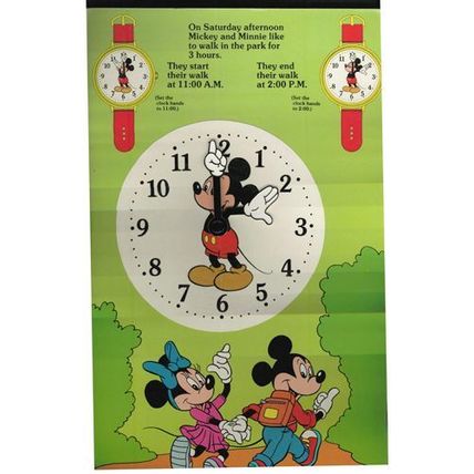 Walt Disney's MICKEY MOUSE CLOCK Book 1988 HB FREE Shipping
