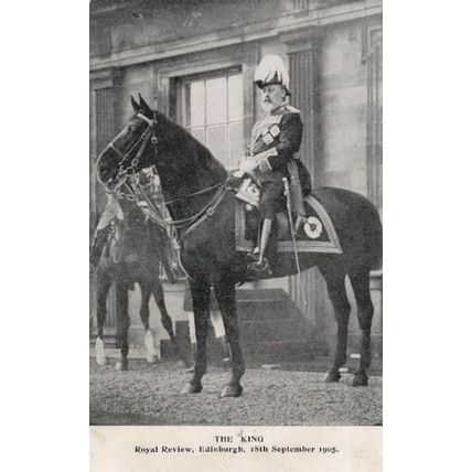 King Edward VII at Royal Review Edinburgh 1905 Rare Postcard
