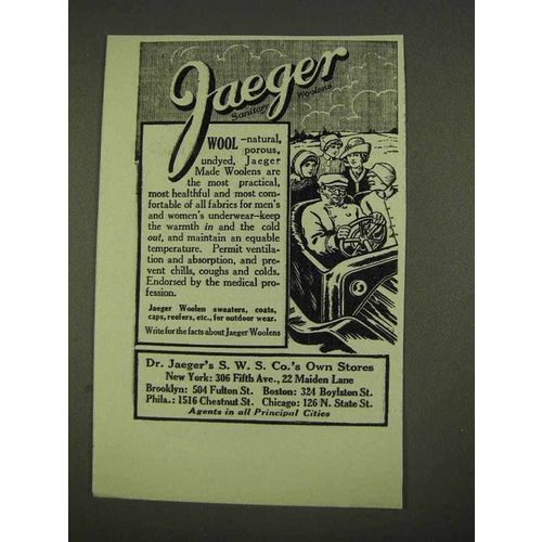 1913 Jaeger Sanitary Woolens Ad - NICE!